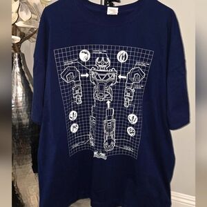 LootCrate Mighty Morphin Power Rangers Megazord Navy T Shirt 3XL